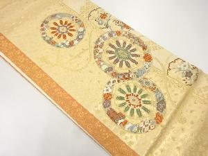 源氏車に雪輪・花模様織出し袋帯